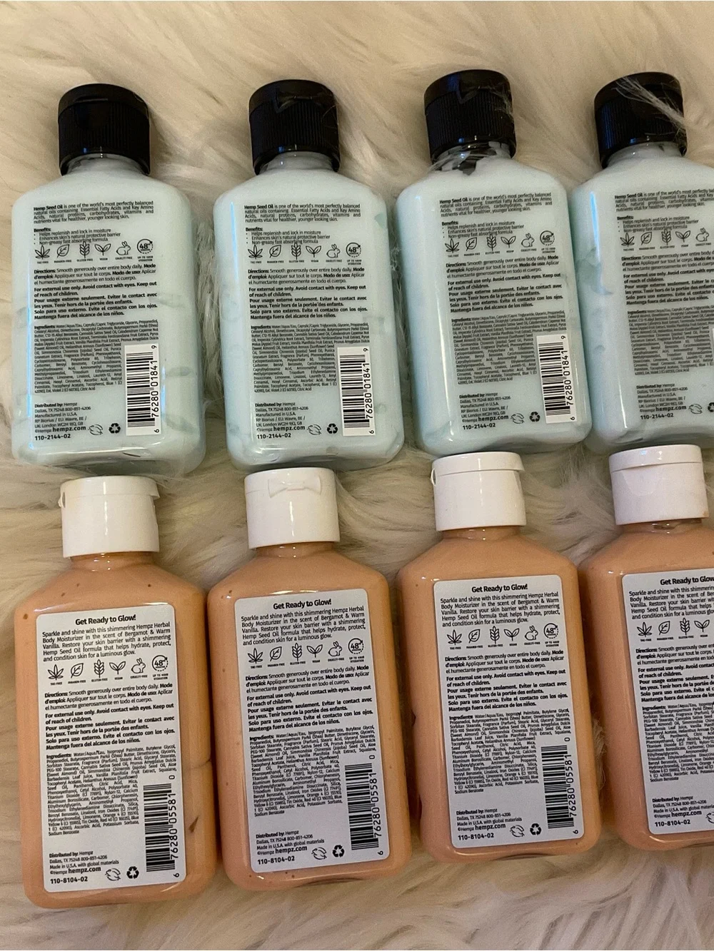 HEMPZ Triple Moisture & Glow Getter - Bundle of 8 Travel Size Bottles - New